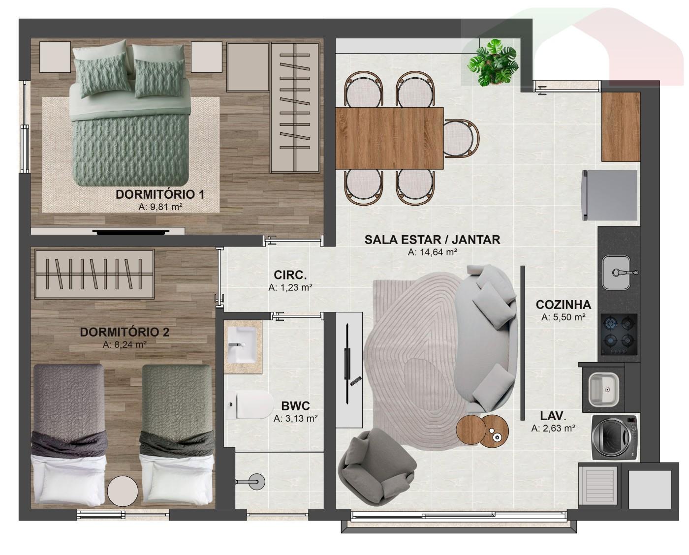 Planta de lançamento de apartamento em Goiânia, ilustrando compra na planta